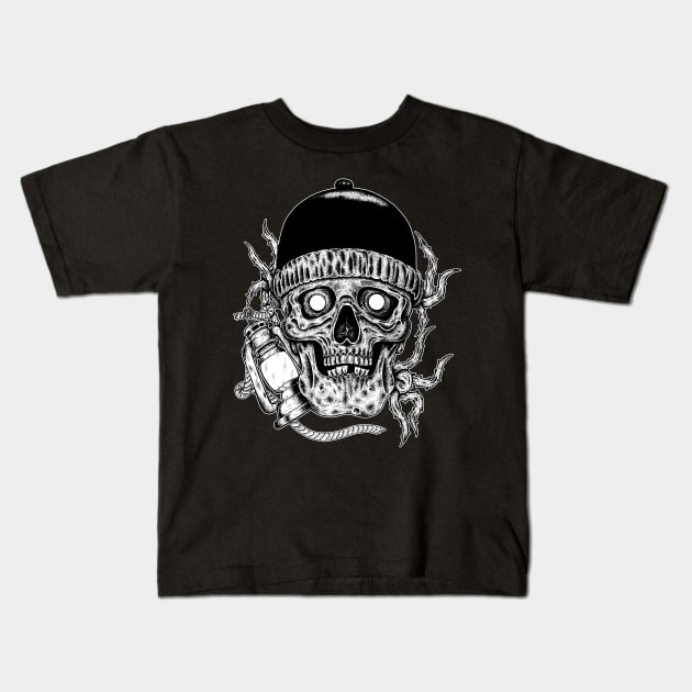 Skull head Kids T-Shirt by Darts design studio